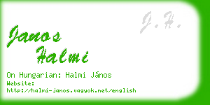 janos halmi business card